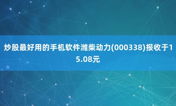 炒股最好用的手机软件潍柴动力(000338)报收于15.08元